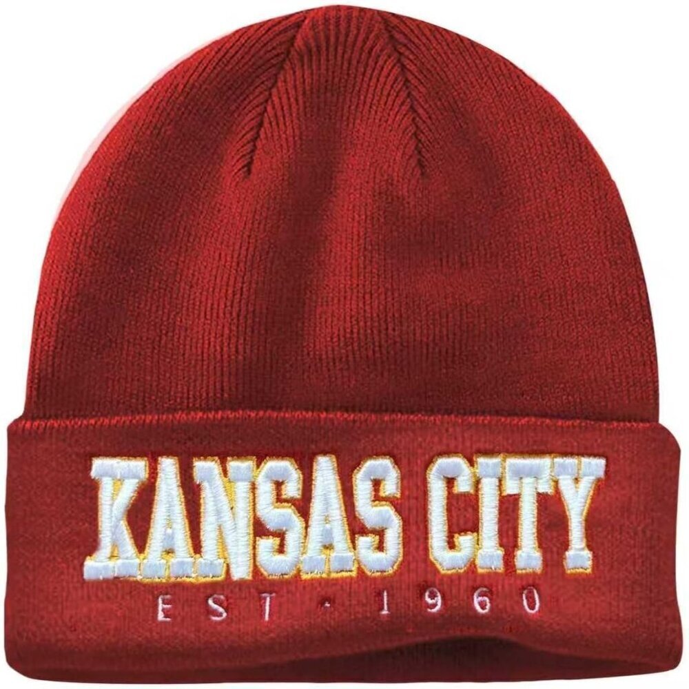 Women's Red & Yellow Soft Knit Winter Hat For Cold Weather Beanie Toque Hat